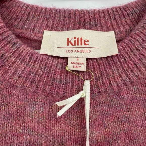 Kilte Collection The Betsy Pullover Fuchsia Pink size 2-M Women's Alpaca/M Wool